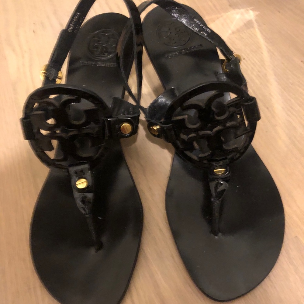Tory Burch Black Kitten Heel Sandal